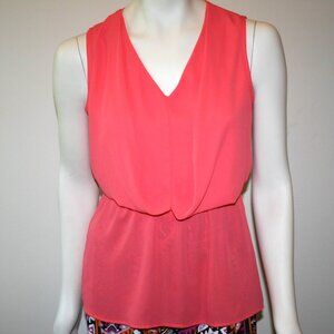 *New* My Beloved Coral Sleeveless Drape Front Blouse